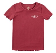 COOL CLUB T-shirt dziewczęcy bordowy bluzka Happy r. 164