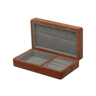 Drewniane pudełko na biżuterię z pokrywką w kolorze czarnego orzecha
