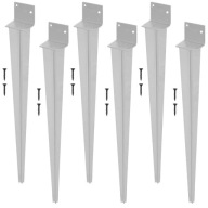 6 DB-OS SZETT L-OSZLOP ALAP FÖLDBE SZÚRHATÓ HORGONY PAVILON PERGOLÁHOZ 500 MM