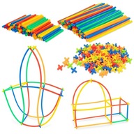 Stavebnica Konštrukčné slamky Kreatívne hračky pre deti Tyčinky 400el