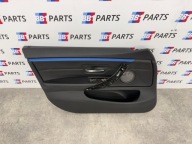 BMW F36 side door left front black leather blue moulding