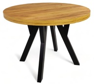 Stôl okrúhly pevný Ø100 rozkladací do 200 cm čierny + Dub Craft zlatý