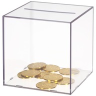 Skarbonka prezentowa Duże pudełko na monety, banknoty, przezroczyste