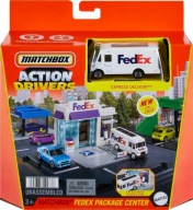 MATCHBOX IGAZI KALANDOK FEDEX CSOMAGKÜLDŐ KÖZPONT + HLY62 JÁRMŰ