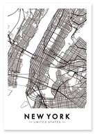 Plakat obraz mapa New York Nowy Jork A4