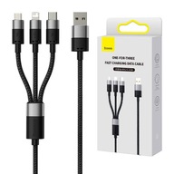 BASEUS STARSPEED KABEL 3w1 USB DO MICRO / LIGHTNING / USB-C 1,2m CZARNY