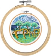 BAMBUSZ TAMBURA FA HÍMZŐ KARIKA 20CM