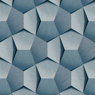 Geometrická modrá 3d tapeta na stenu