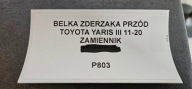 bumper support front TOYOTA YARIS III 11-20 replacement