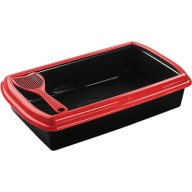 Macska WC alomtálca lapáttal, piros