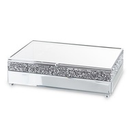 Szkatułka kuferek na biżuterię lustrzana z kryształkami puzderko pudełko