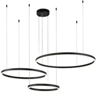 Lampa sufitowa wisząca 3 ringi czarna LED PILOT nowoczesna 60/80/100cm