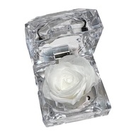 Zachovalá krabička na kvetinové prstene Valentínska darčeková krabička na akrylové prstene biela