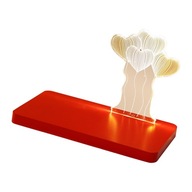 Nočná lampa pre deti Akrylová láska 3D Akrylová LED lampa Nočná červená