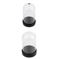 meriglare 2Pieces Clear Bell Doom Cover Jar Case s okrúhlou základňou Micro