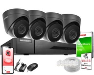 Monitorovací set Hikvision NVR-8CH-POE+IPCAM-T4 BLACK(x4)+1TB