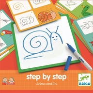 Eduludo - Zvieratká - Karty Na Učenie Kreslenia - Krok za krokom - Djeco