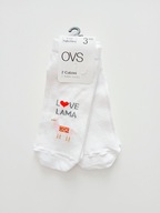 OVS Biele ponožky LAMA 2-pack ONE SIZE