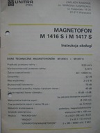 Magnetofon M 1416 S i M 1417 S Instrukcja, schematy Unitra ZRK