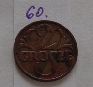 2 grosze z 1937 roku , II RP , ŁADNE