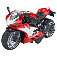 Odlew ze stopu aluminium 1/12 Sportowy model motocykla Motocykl z lampką muzyczną Zabawka czerwona