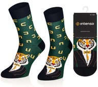 VIDÁM SZÍNES AJÁNDÉK ZOKNI INTENSO PRÉMIUM TIGRIS MINTÁS