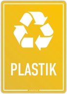 PLASTIK naklejka na kosz, segregacja odpadów A6