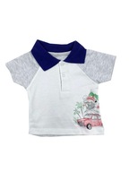 Koszulka niemowlęca dla chłopca polo szara r.74