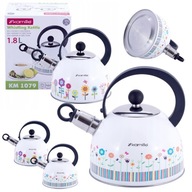 VÍZFORRALÓ SÍPPAL két mintás folklór GÁZ INDUKCIÓS 1,8l KAMILLE