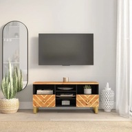 TV skrinka hnedo-čierna 100x33,5x46 cm masívne mangovníkové drevo