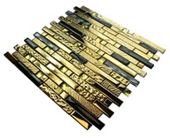 Sklenená mozaika zlatá dekoracyan GOLD CRYSTAL 2, metalická zlatá mozaika