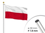 Maszt 1.8 Aluminiowy Flagowy PREMIUM 6,20m + Flaga Polska 150x90 cm Polski