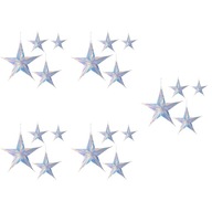 Holograficzne ozdoby w kształcie gwiazdek na sufit 20 szt