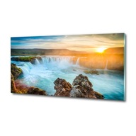 Sklenený obraz 100x50 veľký na stenu Vodopád