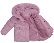 Zimná kožušinová bunda teplá fialová vresovitá prešívaná 10 134 140
