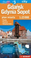 GDAŃSK GDYNIA SOPOT plus 3 - laminowany plan miasta 1:26 000 DEMART 2023