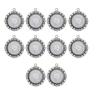 10 okrągłych ustawień wisiorka Cameo Cabochon Charm pusta podstawa DIY biżuteria