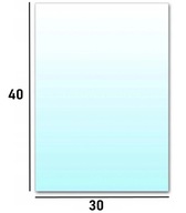 Podstawa szklana hartowana pod Piec 40x30 Biała