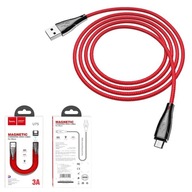 Kabel magnetyczny micro USB 1.2M 3A Quick Charge 3.0 QC3.0 Oplot TRANSMISJA