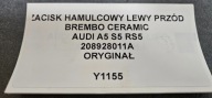 strmeň Brzdový ľavý predok BREMBO CERAMIC AUDI A5