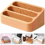 Desktop Wooden Business Card Case Office Table Display Stand Match Book