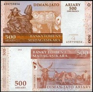 MADAGASKAR, 500 ARIARY/2500 FRANCS 2004 Pick 88b