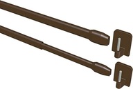 Záclonová tyč mini 80 - 140 cm 2 ks hnedá