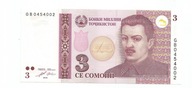 TADŻYKISTAN 3 SOMONI 2010 P20 UNC (8734)