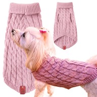 SWETEREK dla psa ubranko RÓŻ sweter z golfem LUI rozm M