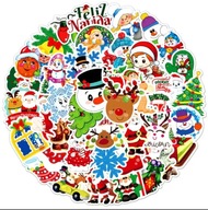 Nálepky Vianočné Vianoce Santa Claus Ozdoby 50 ks