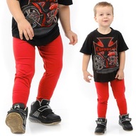 Getry chłopięce Długie legginsy Spodnie Czerwone 104