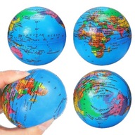 3 x PENOVÁ LOPTA GLOBUS ANTISTRESOVÁ SENZORICKÁ HRAČKA ĽAHKÁ MÄKKÁ 6 cm