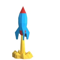 Raketa NewKartónová - kartónový 3D model