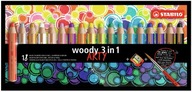 Ceruzkové pastelky STABILO WOODY ARTY 18 farieb